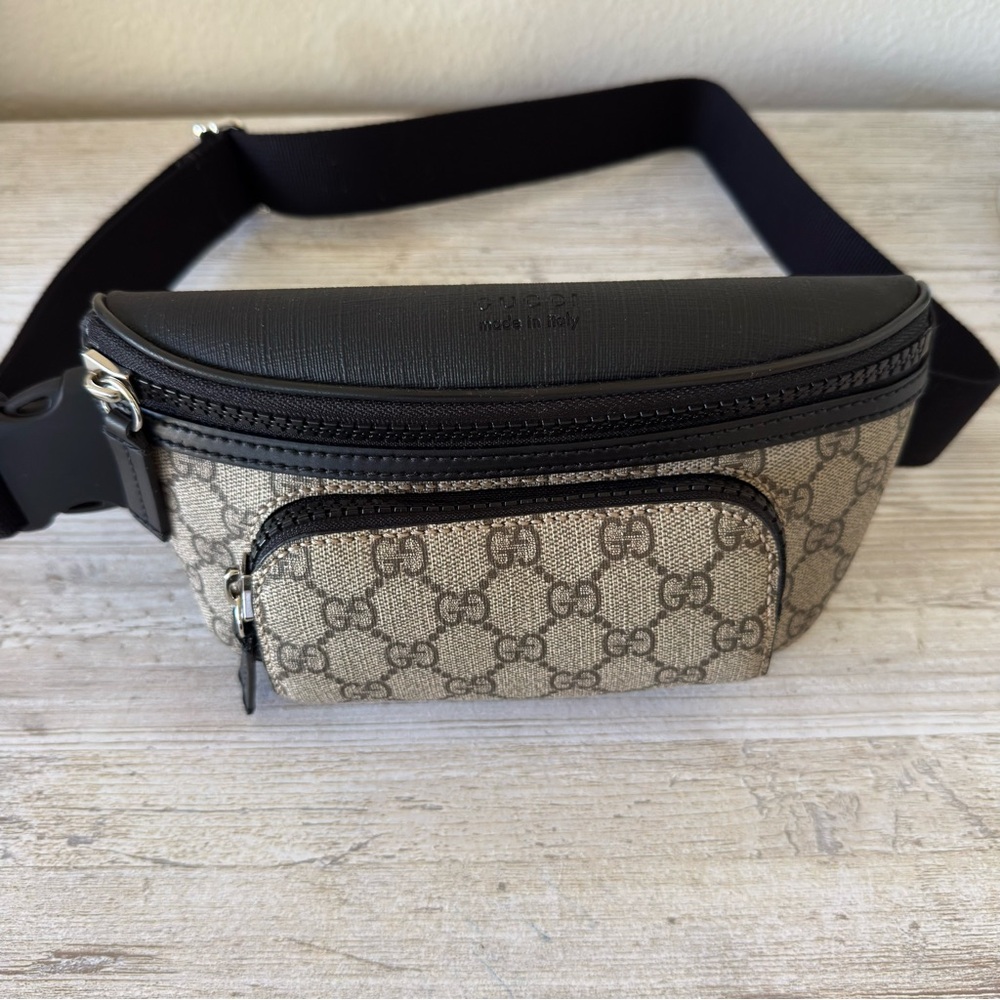 New Gucci brown GG Supreme Monogram men belt bag - Picture 11 of 14